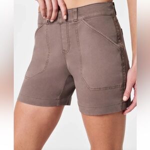 SPANX WOMENS BROWN HIGH WAIST SHORTS XL